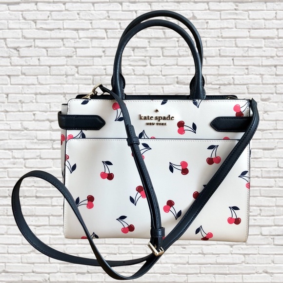 kate spade Handbags - KATE SPADE • Staci Dancing Cherries Printed Leather Medium Convertible Satchel